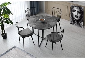 Set di 2 sedie da pranzo in metallo antracite Yildiz - Kalune Design