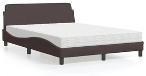 Letto Con Materasso Marrone Scuro 120x200cm Tessuto /