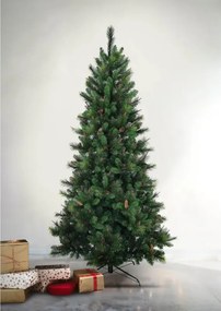 Albero di Natale artificiale Berlino con pigne verde H 210 cm x ø 108 cm