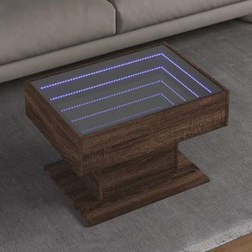 Tavolino Salotto Con Led Rovere Marrone 70x50x45 Cm Multistrato /
