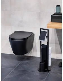 WENKO 24982800 - Set WC RAVINA 20x70 cm acciaio inox/nero