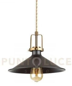 Eris sospensione in metallo nera e oro 1 luce attacco e27 d.29cm