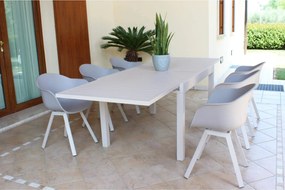 JERRI - tavolo da giardino in alluminio 90 X 135/270