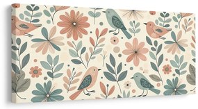 Quadro su tela – Uccelli nella natura fiorita