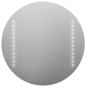 Specchio con illuminazione integrata completo di faretto bagno tondo L 70 x H 70 x P 2.5 cm