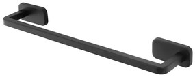 Portasciugamani a muro 45 cm in acciaio inox nero con doppio fissaggio