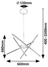 Rabalux 72338 - Lampadario LED a sospensione con filo HENLI2 LED/40W/230V 3000K nero