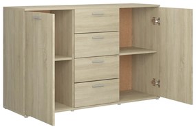 Credenza Rovere Sonoma 120x35,5x75 cm in Legno Multistrato