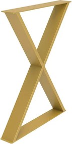 Gamba per mobili a X STEELMI Cross in acciaio dorato opaco L 58 x P 8 x H 71 cm