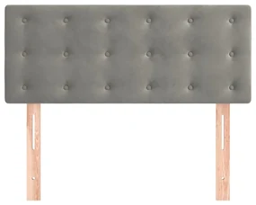 Testiera grigio chiaro 90x5x78/88 cm in velluto