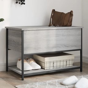 Panca portaoggetti grigio sonoma 70x42,5x47cm legno multistrato
