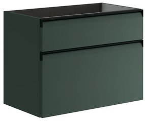 Mobile da bagno sotto lavabo Fusion verde opaco L 79.5 x H 60 x P 45.5 cm 2 cassetti, lavabo non incluso