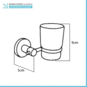 Set accessori a muro 6 pezzi in metallo cromato e ABS viti incluse Sprint