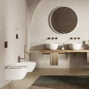 Coppia Di Sanitari Sospesi Senza Brida Ceramica Catalano "Sfera 50" Bianco Lucido