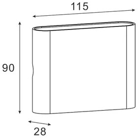 Zuma Line SJ22621- Applique a LED da esterno SHADOW LED/12W/230V IP65 nero