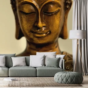 Carta da parati autoadesiva – Testa di Buddha in bronzo