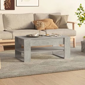 Tavolino Salotto Grigio Cemento 102x55x45 Cm Legno Multistrato /