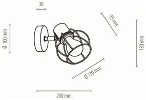 Spot-Light 26114104 - Faretto da parete PHIPHI 1xE27/60W/230V quercia