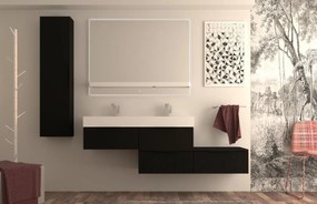 Armadietto bagno a terra Modula BADEN HAUS 1 cassetto P 45 x L 120 x H 27 cm nero opaco