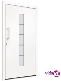 vidaXL Porta d'Ingresso in Alluminio e PVC Bianco 100x210 cm