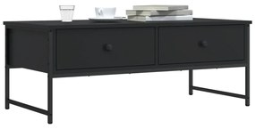 Tavolino da salotto nero 101x49x39,5 cm in legno multistrato