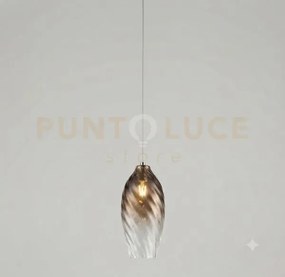Sospensione 1 luce attacco e27 con cavo cm 250 con vetro 1242 sigma...