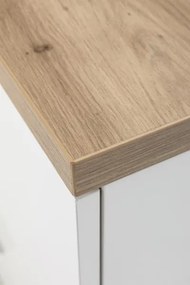 Cassettiera SELDIR 69x102h cm 5 Cassetti in Legno Bianco e Rovere