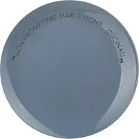 Piatto piano blu 27 cm stoneware scritta Quotes
