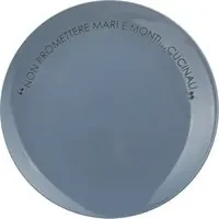 Piatto piano blu 27 cm stoneware scritta Quotes