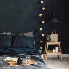 Catena luminosa a forma di lampadina LED nera Lampadina, 10 luci, lunghezza 2,2 m - DecoKing