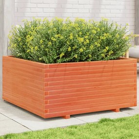 Fioriera Giardino Marrone Cera 100x100x49,5 Legno Massello Pino /
