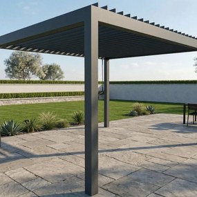 Pergola bioclimatica 406x300 cm in alluminio grigio antracite - Spell 3.0
