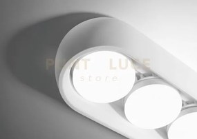 Mysia lampada da soffitto 3 luce bianci in gesso attacco gx55