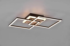 Plafoniera  giro led doppio quadrato metallo nero r62793635