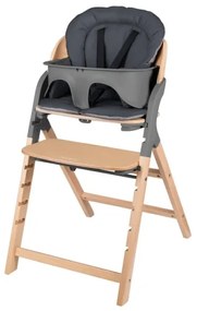 Lionelo - Seggiolino da pranzo per bambini 3 in 1 MEGAN Legno Grigio