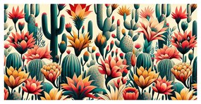Quadro su tela – Fiori e cactus nel deserto