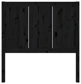 Testiera per letto nera 95,5x4x100 cm in legno massello di pino