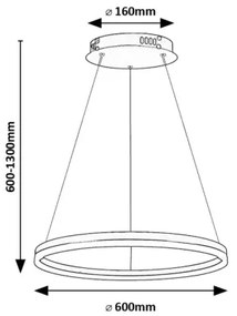 Rabalux 72301 - Lampadario LED a sospensione con filo ISAURE LED/35W/230V