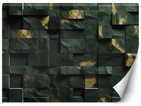 Carta Da Parati, Cubo verde a mosaico 3D