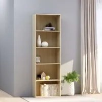 Libreria a 5 Ripiani Rovere Sonoma 60x30x189 cm in Truciolato 800993