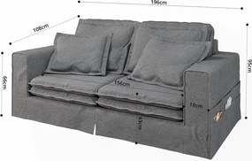 Divano grigio 196 cm Nora – Ropez