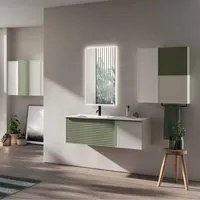 Composizione bagno sospesa con lavabo, specchio e pensili 120+70x200hx46 cm PIX1