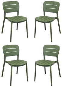 HAZEL - set 4 sedie in polipropilene impilabili