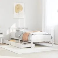 Letto senza Materasso Bianco 90x190 cm in Legno Massello Pino 3301462