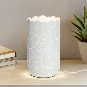 Lampada da tavolo Lindby Aralena, bianco, metallo, altezza 26,5 cm