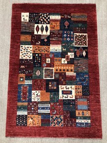 Loribaft Tappeto 120x80 Rosso (Iran) Annodato A Mano
