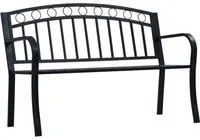 Panchina da Giardino 125 cm Nera in Acciaio cod mxl 39884