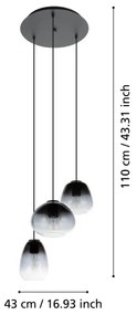 Eglo 900196 - Lampadario a sospensione con filo AGUILARES 3xE27/40W/230V diametro 43 cm