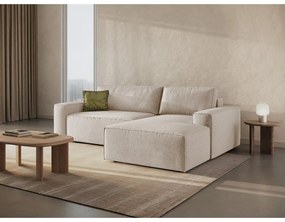 Divano letto in tessuto bouclé beige (angolo destro) Jodie - Micadoni Home