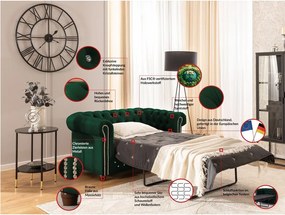 Divano verde allungabile con rivestimento in velluto 148 cm York Blik – Ropez